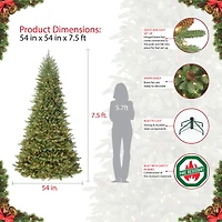 7.5ft. Pre-Lit Downswept Vienna Fir Artificial Christmas Tree, Clear Lights