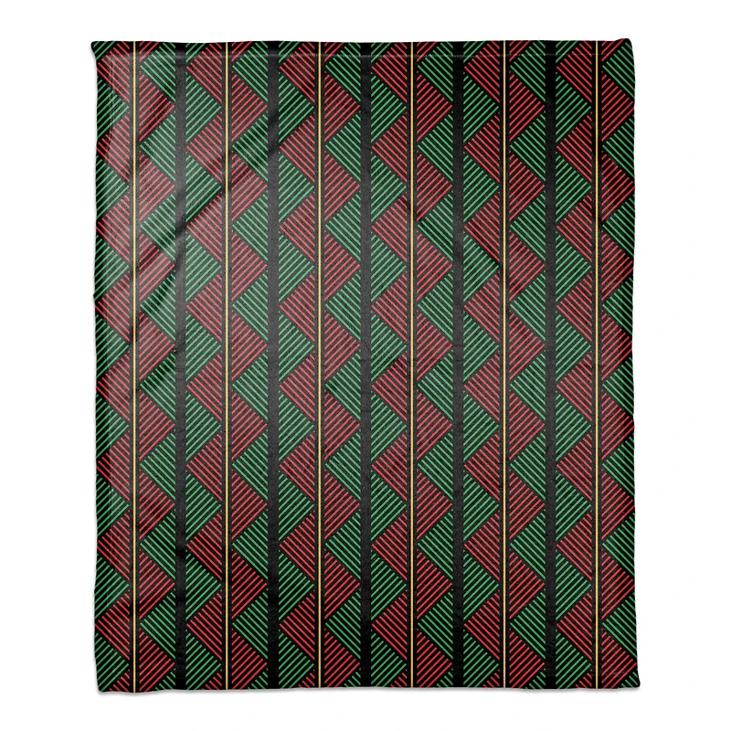 60" Kwanzaa Zigzag Coral Fleece Blanket
