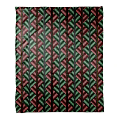 60" Kwanzaa Zigzag Coral Fleece Blanket