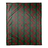 60" Kwanzaa Zigzag Coral Fleece Blanket