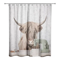 Cow at Desk Sewing 71" x 74" Shower Curtain