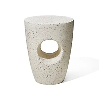 Glitzhome® 18" Multi-Functional White Terrazzo Garden Stool