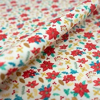 SINGER Christmas Holiday Nordic Poinsettia Cotton Fabric