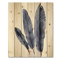 Designart - Navy Blue Tropical Banana Leaves