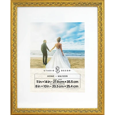 Home Gold Ornate Frame with Mat by Studio Décor