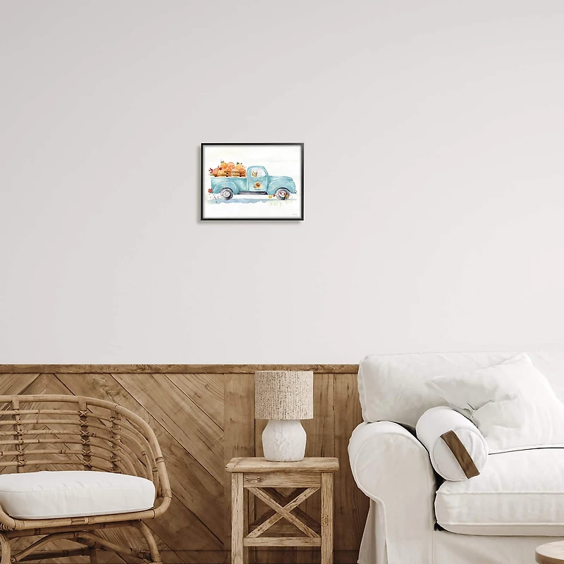 Stupell Industries Sunflower Market Pumpkin Truck Framed Giclee Art