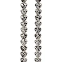 12 Pack:  Antique Silver Carved Heart Beads, 8mm by Bead Landing™
