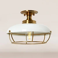 Hello Honey® 13" Wide Caged Dome Metal Semi-Flush Mount Ceiling Light