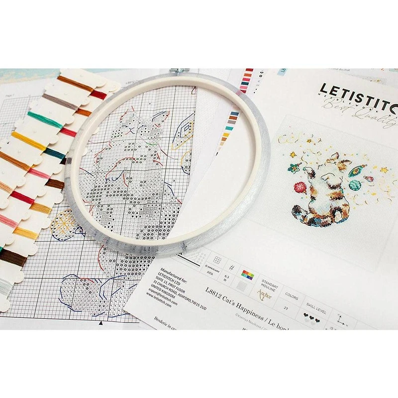 LetiStitch Cat's Happiness Counted Cross Stitch Kit