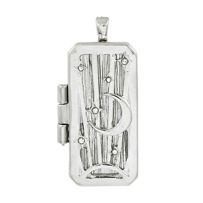 Silver Celestial Rectangle Locket by Bead Landing™