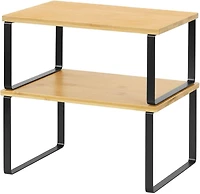 Bamboo Kitchen Cabinet & Counter Shelf Organizer