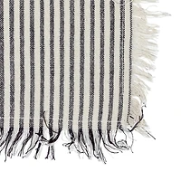 Hello Honey® Natural & Black Stripes Woven Cotton Tea Towels with Fringe Set
