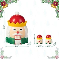 Glitzhome® Dolomite Christmas Nutcracker Cookie Jar Set