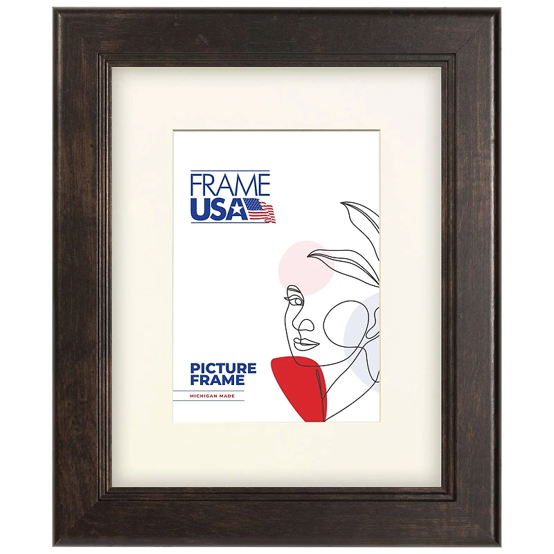 Frame USA Modern Living Espresso Walnut Single Image Picture Frame with Mat