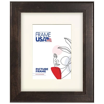 Frame USA Modern Living Espresso Walnut Single Image Picture Frame with Mat