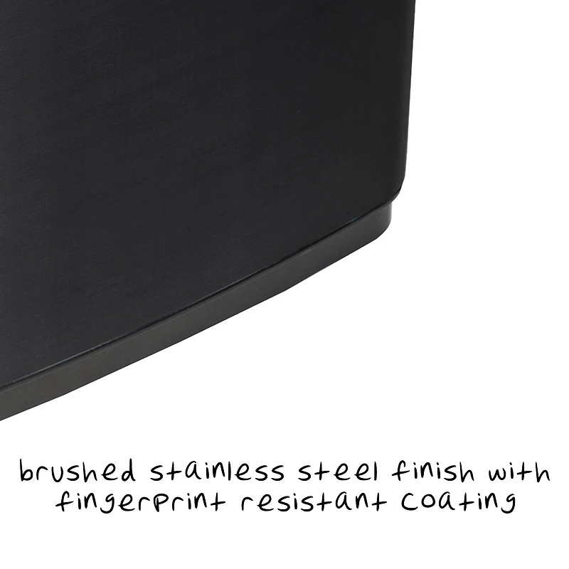 Honey Can Do 50L Black Stainless Steel Trash Can w/ Motion Sensor