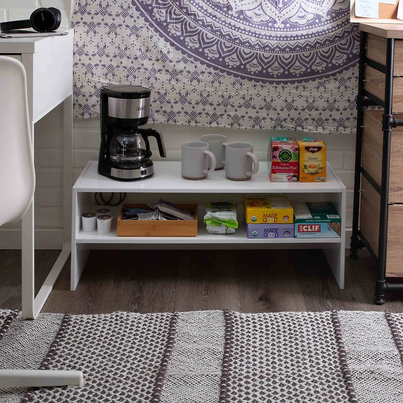 Organize It All White 2 Shelf Stackable Shoe Rack