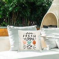 Stupell Industries Farm Fresh Eggs Easter Sign, Farm Fresh Eggs Easter Sign Outdoor Printed Pillow