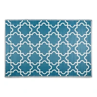 DII® Storm Blue & White Lattice Outdoor Rug, 4ft. x 6ft.