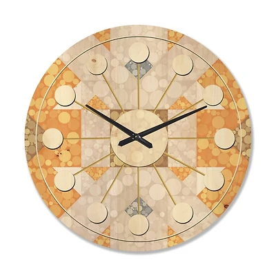 Designart Geometric Retro Design I Mid-Century Modern Wall Clock