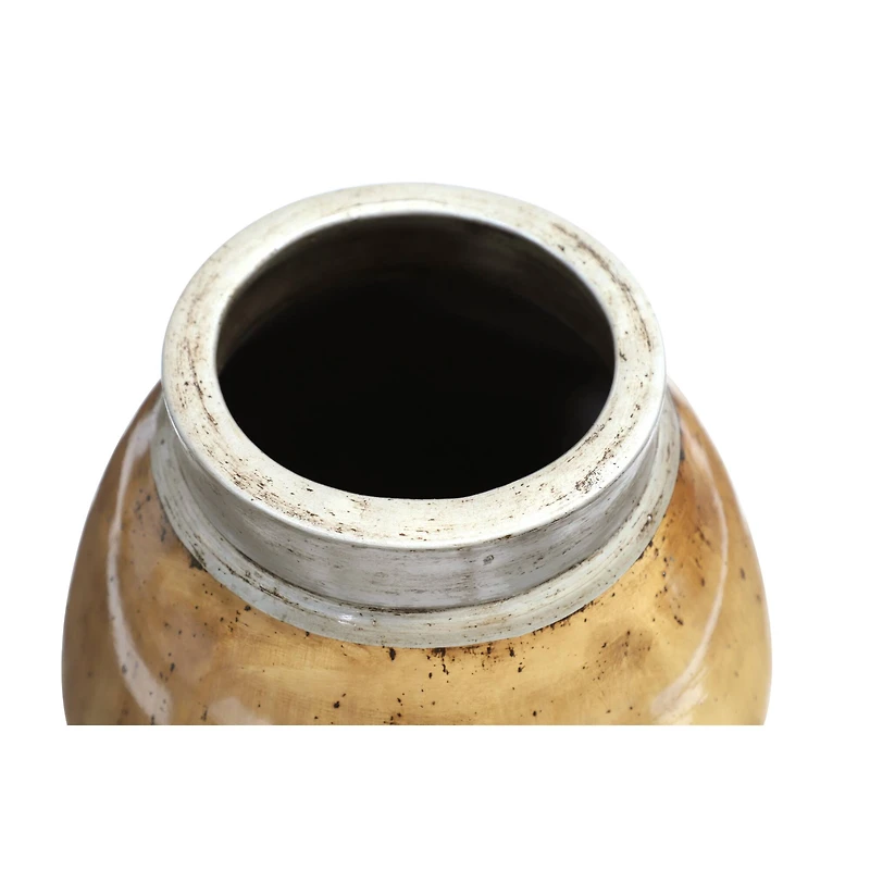 30" Brown Ceramic Rustic Vase