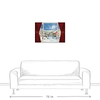Christmas Window Scene Canvas Wall Art