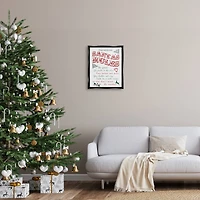 Stupell Industries Official Santa's Rules Christmas List Framed Floater Canvas Wall Art
