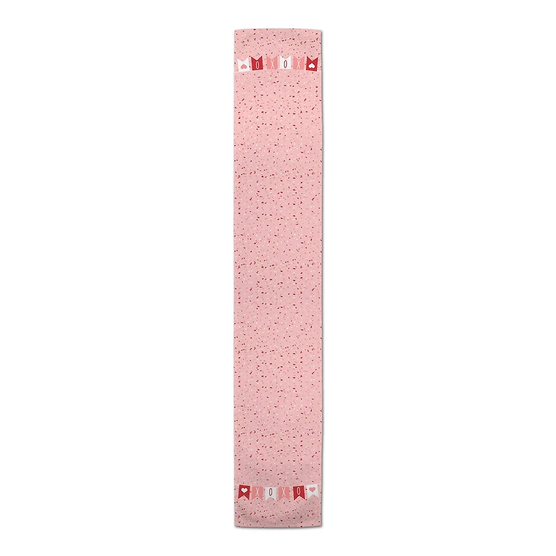 90" Valentine's Day Pink Confetti Banner Table Runner