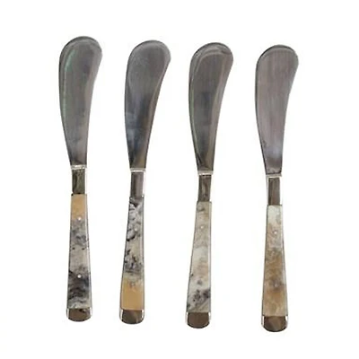 Hello Honey® Stainless Steel Canape Knives with Horn Handles, 4ct.