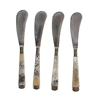 Hello Honey® Stainless Steel Canape Knives with Horn Handles, 4ct.
