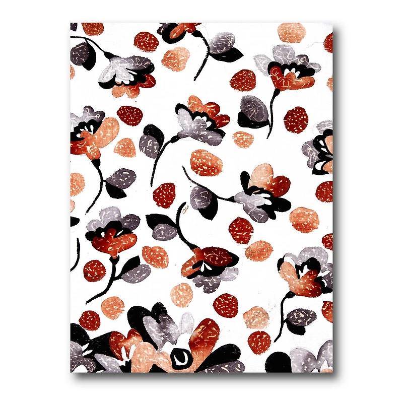 Designart - Modern Flower In Blue Red and Orange