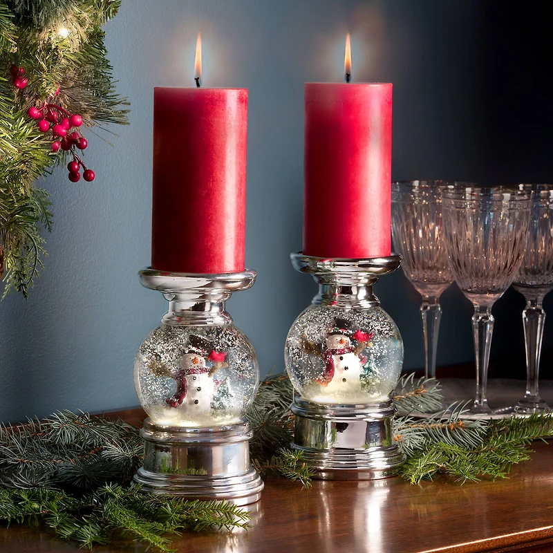 Haute Decor Snowburst™ Christmas Snow Globe Candle Holder