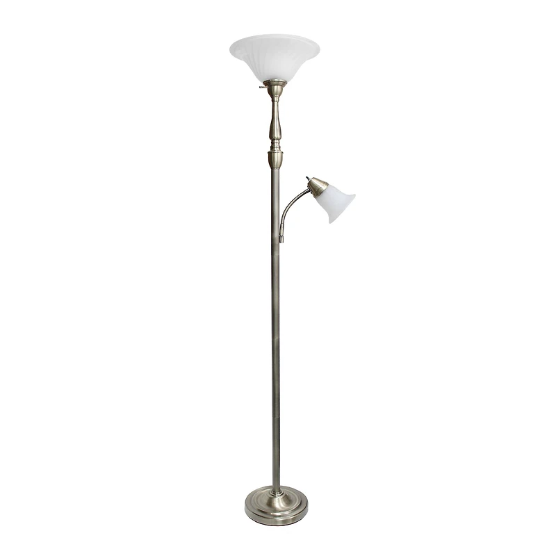Lalia Home Torchiere Floor Lamp with Reading Light