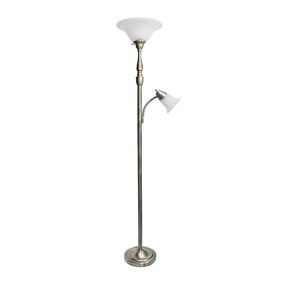 Lalia Home Torchiere Floor Lamp with Reading Light