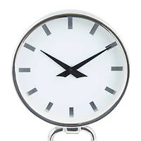 Silver Modern Abstract Clock, 8" x 5" x 12"