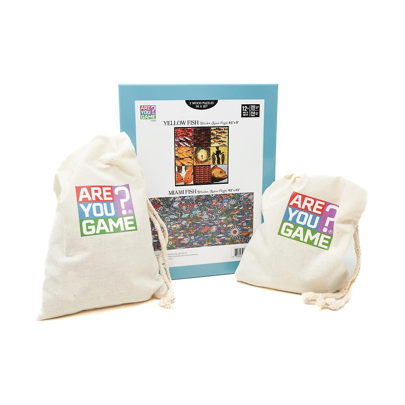 Wooden Jigsaw Puzzle Set - Yellow Fish & Miami Fish: 413 Pcs