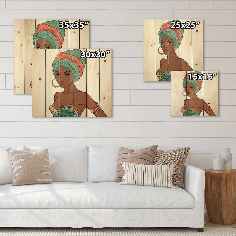 Designart - African American Woman With Earring & Turban