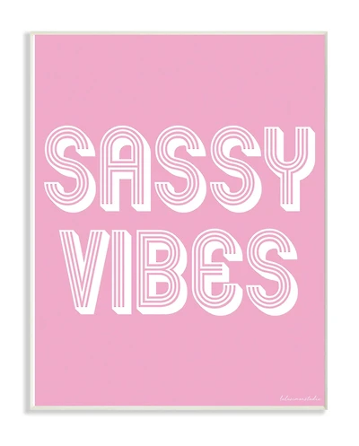 Stupell Industries lulusimonSTUDIO Pink & White Sassy Vibes Typography Wall Plaque