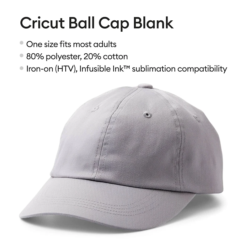 Cricut® Gray Ball Cap Blank, 3ct.