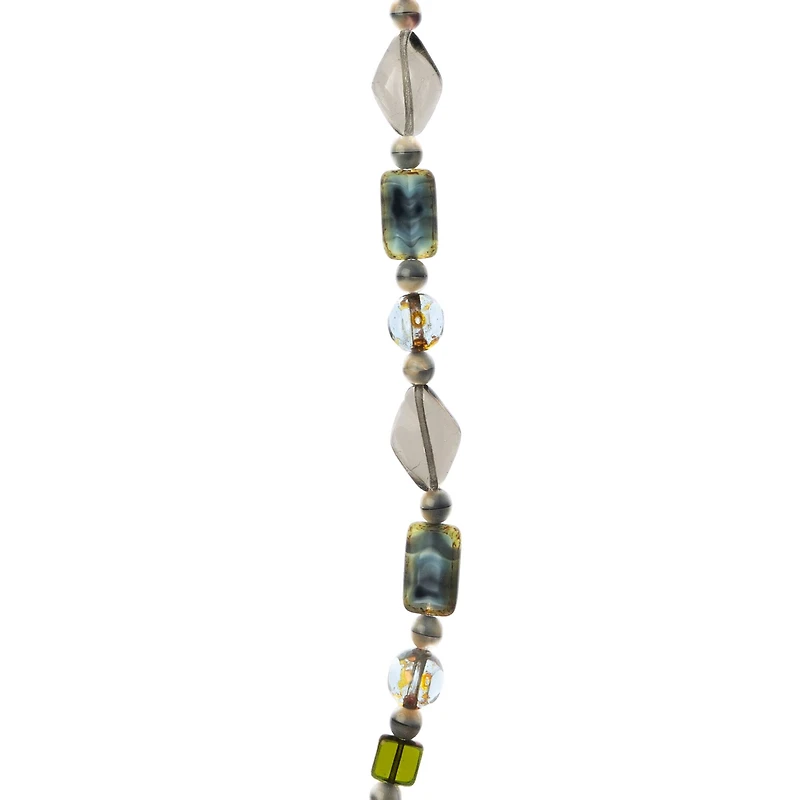 Blue & Green Czech Glass Bead Mix, 19mm by Bead Landing™