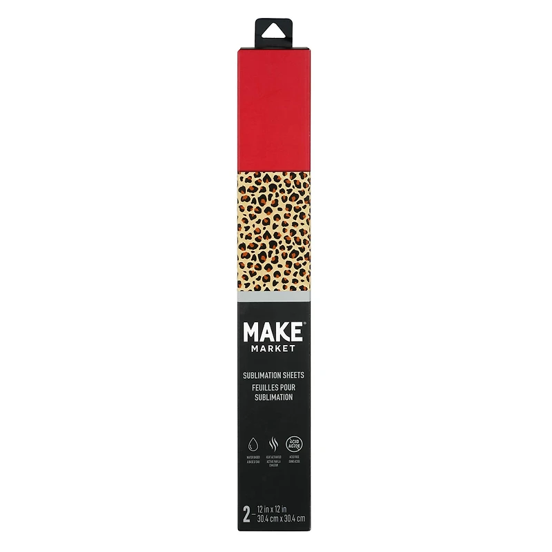 12" x 12" Classic Leopard & Red Sublimation Sheets by Make Market®