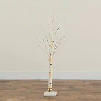 4ft. Pre-Lit Birch Artificial Christmas Tree, Warm White LED Lights