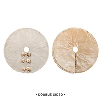 Glitzhome® 48"D Reversible Faux Fox Fur Christmas Tree Skirt