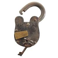 Industrial Gray Metal Lock and Keys Decor, 6.5" x 4" x 1"