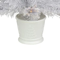 3ft. Pre-Lit Fiber Optic White Artificial Christmas Tree, Warm White Lights