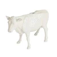 Hello Honey® 12" White Rustic Farmhouse Cow Taper Candle Holder