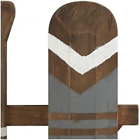 Gray Arrow & Stripe Patterned Wood Paddle Wall Décor