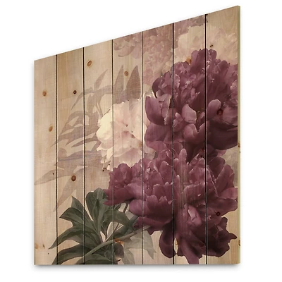 Designart - Vintage Purple and Pink Flowers I