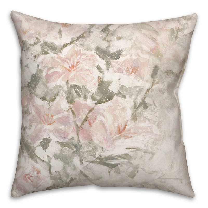 Soft Floral Abstract 18" x 18" Indoor/Outdoor Pillow