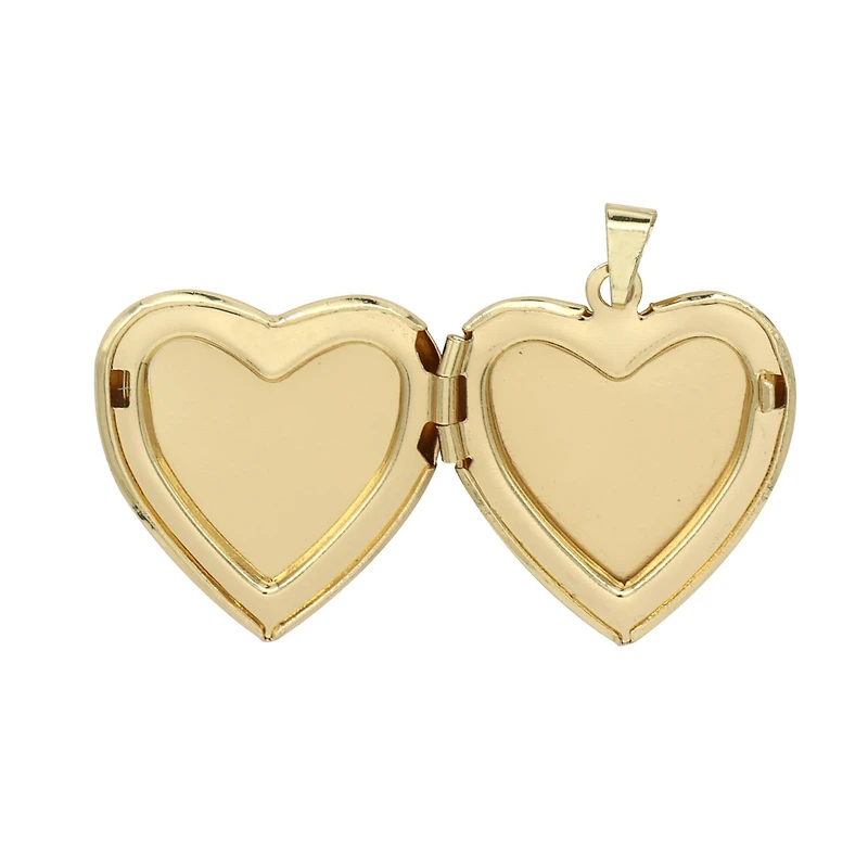 Gold & White Enamel Heart Locket by Bead Landing™
